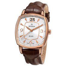 Grovana 1719.1562 Brown Leather Strap Quartz
