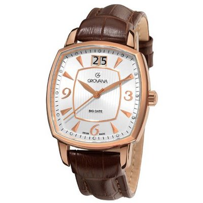 Grovana 1719.1562 Brown Leather Strap Quartz