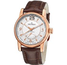 Grovana 1721.1562 Retrograde Day Retrograde Brown Leather Strap Quartz