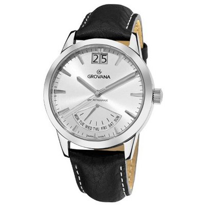 Grovana 1722.1532 Retrograde Day Retrograde Silver Dial