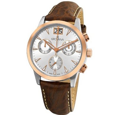Grovana 1722.9552 Dress Chronograph Analog Rose Gold Silver