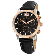Grovana 1722.9557 Chronograph Black Leather Strap Chronograph Quartz