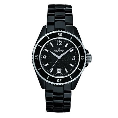 Grovana Black Dial Black Ceramic Ladies 4001.1187