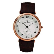 Grovana Quartz with Silver Dial Analogue Display and Brown Leather Strap 1276.5562