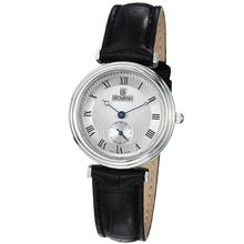 Grovana Silver Dial Black Leather Ladies 3276.1538