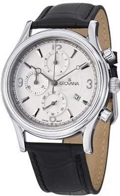 Grovana Traditional Silver Dial Quartz Chronograph 1728.9532