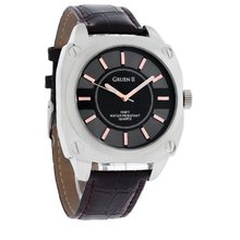 Gruen II Quartz 44mm GreyBlack Dial Brown Leather Strap Dress GRT614M