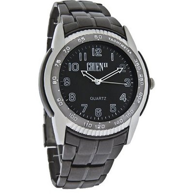 Gruen II Quartz XL 47mm Black Finish Bracelet Dress GR078