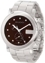 Gucci Unisex YA101350 G-Chrono Signature Brown Diamonds Markers Dial