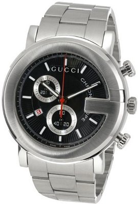 Gucci YA101309 G-Chrono Steel Black Guilloche Dial