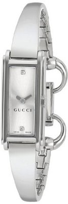 Gucci YA109519 G-Line Steel Silver Dial Two Diamonds