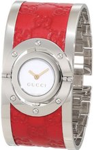 Gucci YA112435 Twirl Red Guccissima Leather Bangle