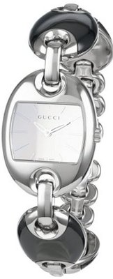 Gucci YA121514 Marina Chain Small Black Ceramic and Steel Bracelet