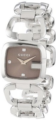 Gucci YA125503 G-Gucci Small Diamond Brown Dial Steel