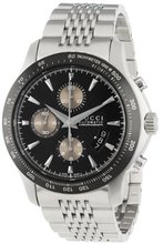 Gucci YA126214 G-Timeless Chronograph Black Dial Steel Bracelet