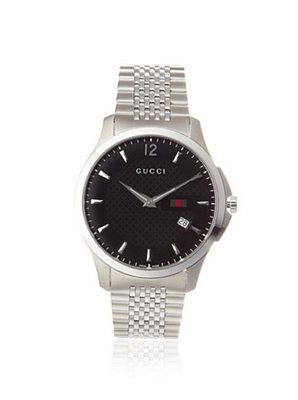 Gucci YA126309 G-Timeless Slim Case Black Dial Signature Gucci Green Red Green Web Design