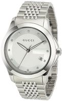 Gucci YA126404 G-Timeless Medium Diamond Marker Silver Dial