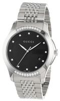 Gucci YA126408 G-Timeless Medium Diamond Black Dial Steel
