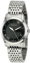 Gucci YA126502 G-Timeless Black Dial Stainless-Steel Bracelet