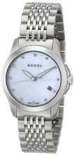 Gucci YA126504 G-Timeless Diamond Marker White MOP Dial