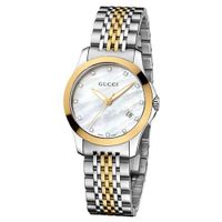 Gucci YA126513 Gucci Timeless Steel and Yellow PVD White Dial