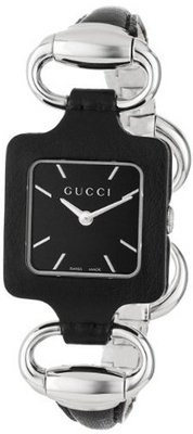 Gucci YA130402 Gucci 1921 Black Leather Bangle and Case
