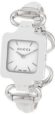 Gucci YA130404 Gucci 1921 White Leather Bangle and Case