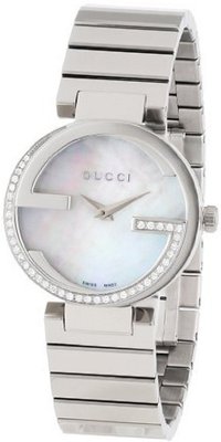 Gucci YA133508 Interlocking Iconic Bezel Mother-Of-Pearl Dial 40 Diamonds