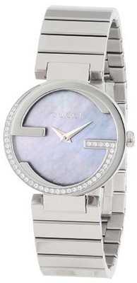 Gucci YA133509 Interlocking Iconic Bezel Grey Mother-Of-Pearl Dial 40 Diamonds