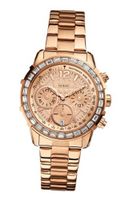 GUESS U0016L5 Dazzling Hi-Energy Rose Gold-Tone Chronograph Sport with Genuine Crystal Accents