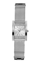 GUESS U0127L1 Timeless Shine Crystal Mesh Silver-Tone