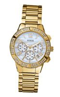 GUESS U0141L2 Sporty Gold-Tone Crystal Chronograph