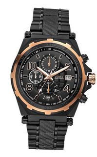 GUESS U0243G2 Cutting Edge Black & Rose Gold-Tone Chronograph Sport