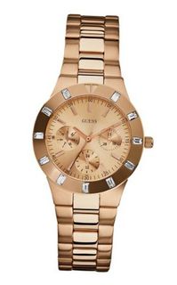 GUESS U13013L1 Feminine Hi-Shine Rose Gold-Tone Mid-Size Sport