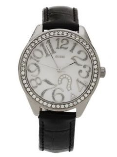 Guess U95096L1 Black Leather Quartz with White Dial