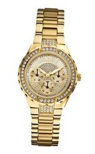 uGuess GUESS U0111L2 Sparkling Hi-Energy Mid-Size Gold-Tone 