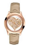 uGuess GUESS U0113L3 Rose Gold-Tone Clearly Inspired Crystal Heart 