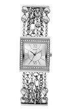 uGuess GUESS U0140L1 Pearl Embellished Silver-Tone Bracelet 