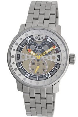 GV2 by Gevril 4040B Powerball Steel Bracelet Sub-Second Big Date