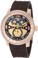 GV2 by Gevril 4043R5 Powerball Rose-Gold PVD Big Date Brown Rubber