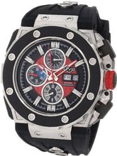 GV2 by Gevril 8800 Corsaro Round Automatic-Chronograph Day-Date Sapphire Crystal Red Dial Rubber Water-Resistant