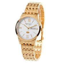 Haas & Cie Quartz with White Dial Analogue Display and Gold Stain...