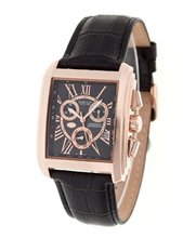 Haas & Cie 'Rasmus' MFH416LBA Analog Quartz with Chronograph and Black Leather Strap