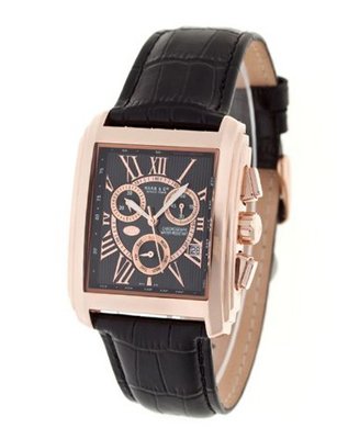Haas & Cie 'Rasmus' MFH416LBA Analog Quartz with Chronograph and Black Leather Strap