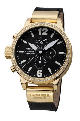 Haemmer DHC-08 Secrets Crystal Bezel Gold Ion-Plating Chronograph
