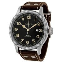 Hamilton Khaki Pioneer Black Dial Leather Strap H60515533