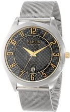 Hamlin HAMM0313:003/04E92GG Ultra Thin Black Carbon Fiber Dial Gold Accents Mesh Band