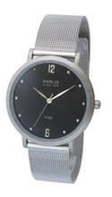 Hamlin HAMM0336:001/04E92GG Ultra Thin Black Shiny Dial Vertical Brushed Case Mesh Band