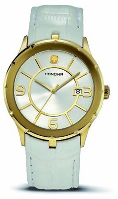 Hanowa 16-4030.02.001 Prestige Gold IP White Leather Date