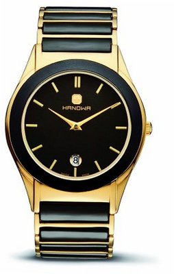 Hanowa Sunstar Quartz with Black Dial Analogue Display and Black Stainless Steel Bracelet 16-5017.02.007